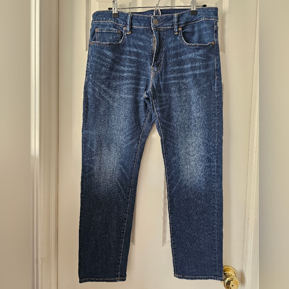American Eagle Outfitters Next Level Flex Blue Slim Straight Jeans SIZE L34-L30
